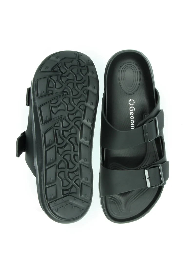 Geoomnii Zephirine1 Traditional Arabic Sandals for Men – Comfortable Leather Slip-On Design – Perfect for Everyday Wear & Occasions -Black