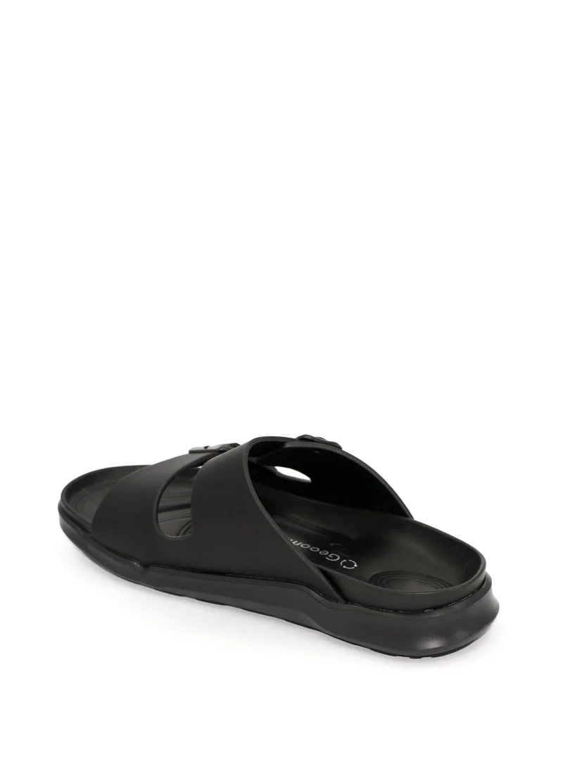 Geoomnii Zephirine1 Traditional Arabic Sandals for Men – Comfortable Leather Slip-On Design – Perfect for Everyday Wear & Occasions -Black