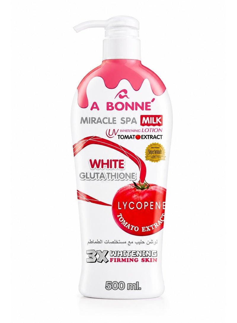 A Bonne Miracle Spa Milk UV Whitening Lotion with Tomato Extract & Lycopene, 500ml - Image 1