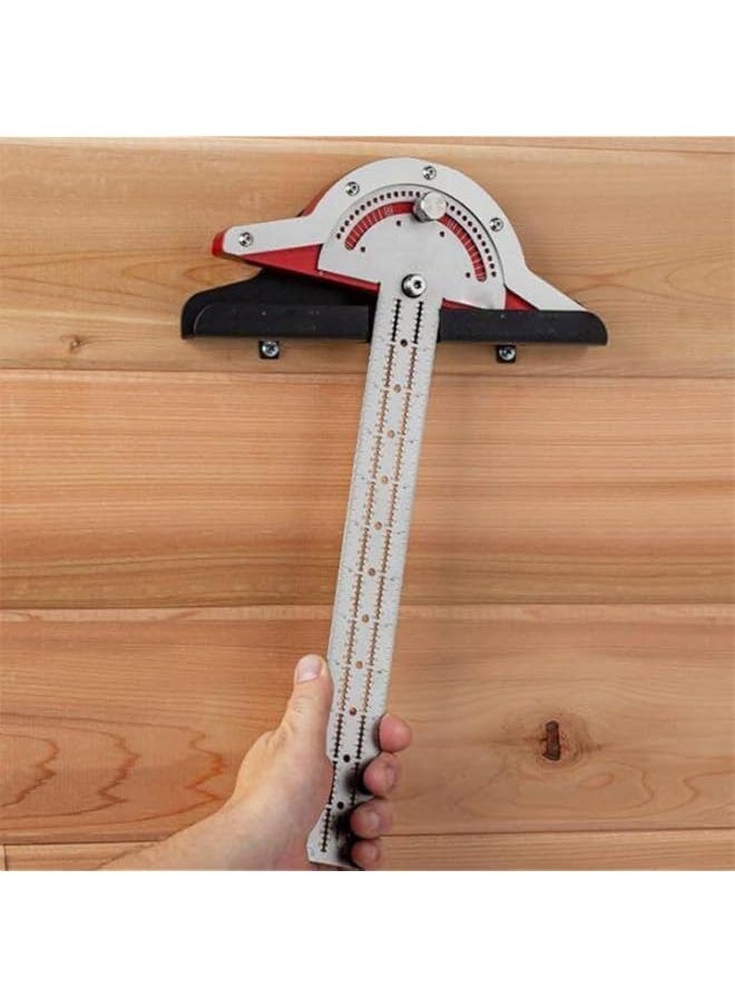 PROMASS Woodworker Edge Ruler 0-70°Adjustable Protractor Angle Finder Two Arm Carpentry Ruler Measure Layout Tool [P/N: ET-TOOL041-20-RAW]  - Image 1