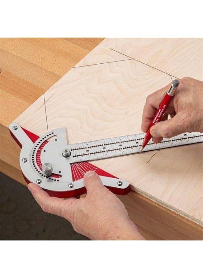 PROMASS Woodworker Edge Ruler 0-70°Adjustable Protractor Angle Finder Two Arm Carpentry Ruler Measure Layout Tool [P/N: ET-TOOL041-20-RAW]  - Image 2
