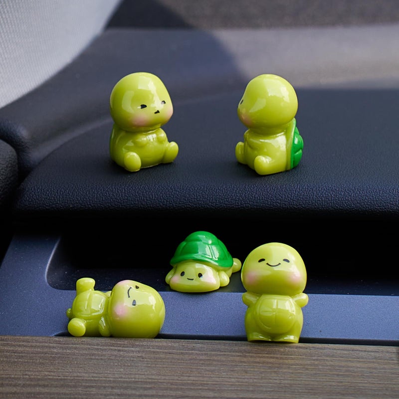 Rislobx 5PCS Tortoise Car Dashboard Decorations, Mini Turtle Cute Car Decor Screen Door Rear View Mirror Ornament Interior Accessories - Image 1