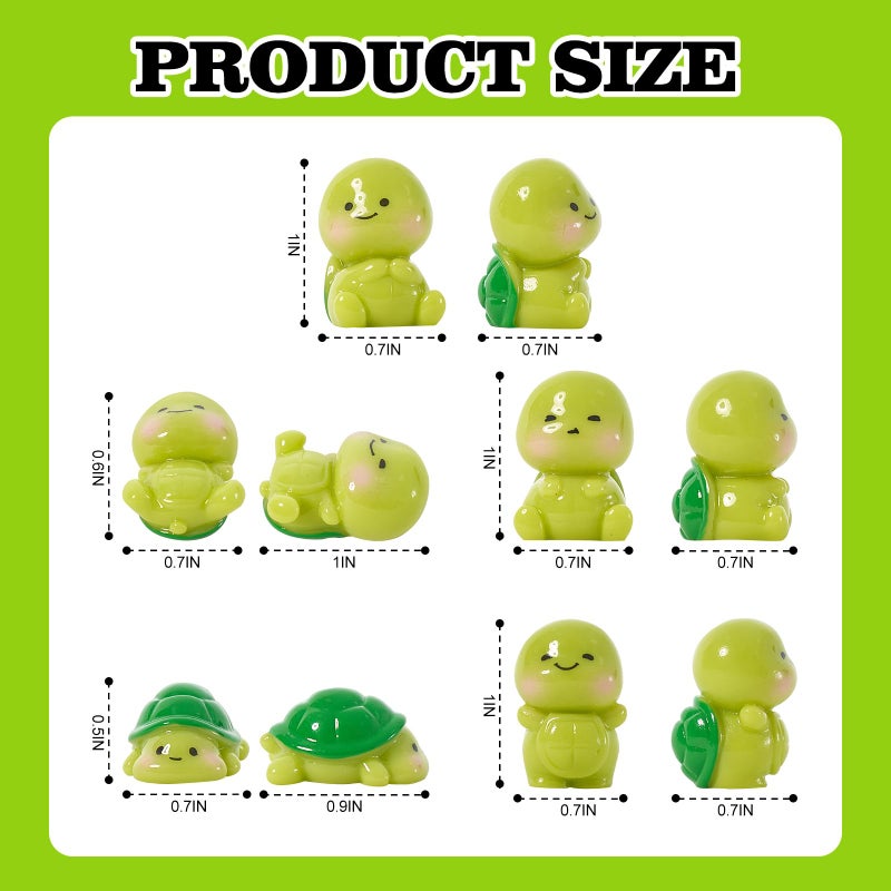 Rislobx 5PCS Tortoise Car Dashboard Decorations, Mini Turtle Cute Car Decor Screen Door Rear View Mirror Ornament Interior Accessories - Image 2