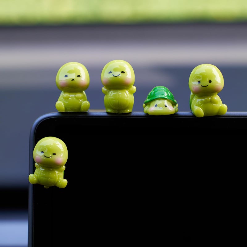Rislobx 5PCS Tortoise Car Dashboard Decorations, Mini Turtle Cute Car Decor Screen Door Rear View Mirror Ornament Interior Accessories - Image 5