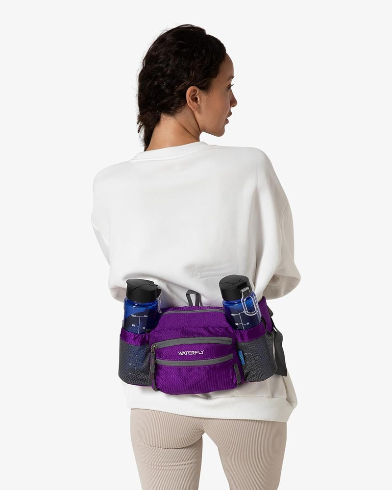 WATERFLY Fanny Pack Waist Bag: Waist Pack for Women Men with Two Water Bottle Holder Hiking Fanny Pack for Running Walking DogWalking Travel Cycling - Image 3