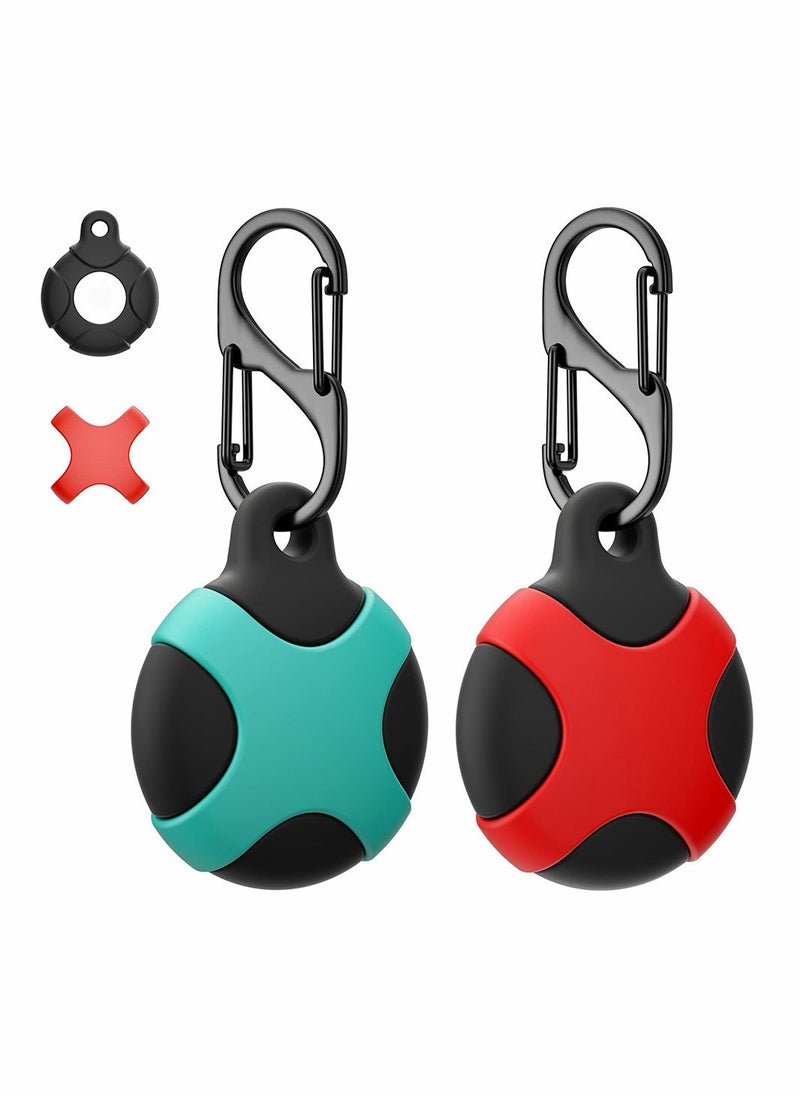 Generic - 2 Pack Case for Apple AirTag with Keychain Ring Silicone Waterproof Anti Scratch Protective Tracker Cover Compatible AirTags Pets Keys Luggage Backpacks Black - Image 1