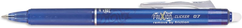 PILOT , FriXion Clicker Erasable Gel Pens, Fine Point 0.7 mm, Pack of 12, Blue - Image 1