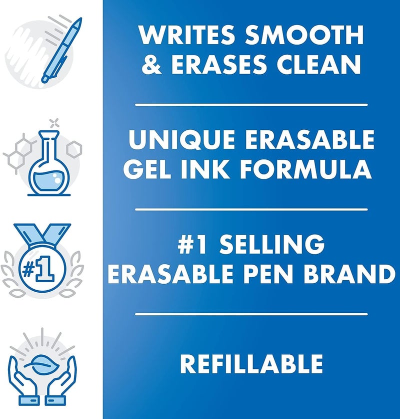 PILOT , FriXion Clicker Erasable Gel Pens, Fine Point 0.7 mm, Pack of 12, Blue - Image 3