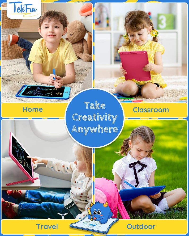 TEKFUN 2 Pack LCD Writing Tablet for Kids, 8.5 Inch Blue+Pink Doodle Board Drawing Board Drawing Tablet with Lanyard, Educational Kids Easter Christmas Toys Birthday Gift for Boys Girls 3-12 Years Old - Image 5