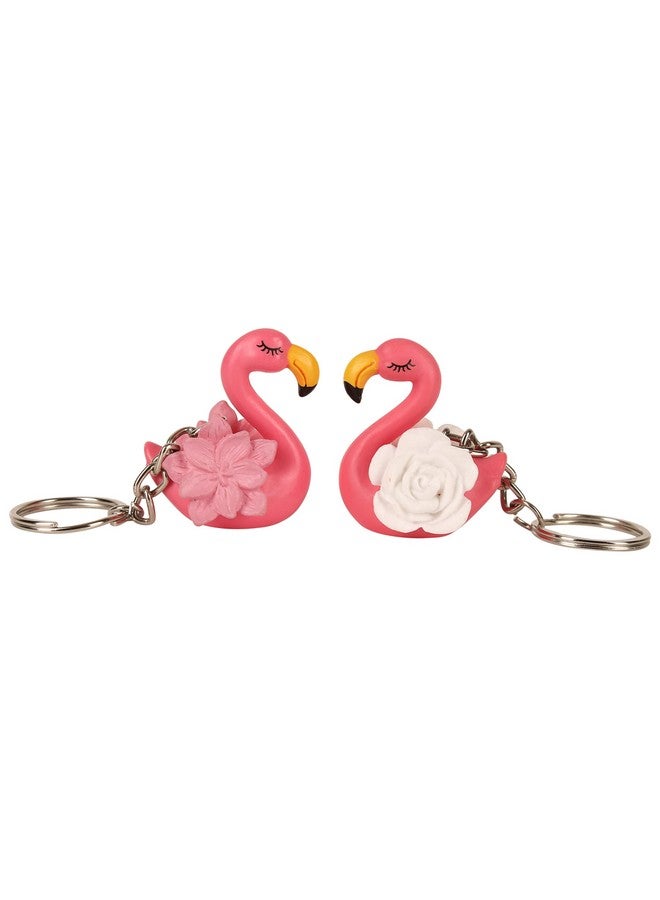 RainSound Flamingo Bird Design Keychain & keyring (Pack of 2) - Image 1