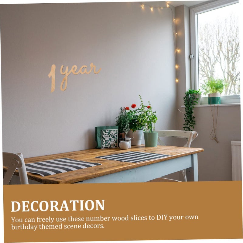 Natural Wooden 14 Piece Decoration Set For Monthly Moments Photography And Keepsake Odor Free - Image 3