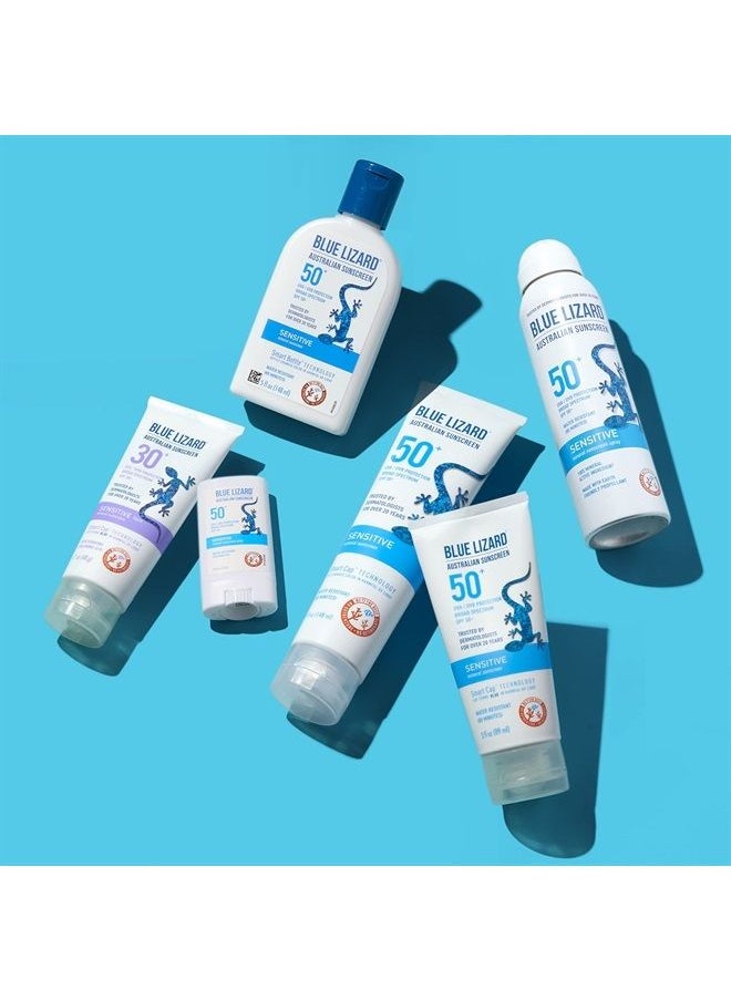 BLUE LIZARD - Blue Lizard SENSITIVE FACE Mineral Sunscreen with Zinc Oxide and Hydrating Hyaluronic Acid, SPF 30+, Water Resistant, UVA/UVB Protection with Smart Cap Technology - Fragrance Free, 1.7 oz. - Image 1