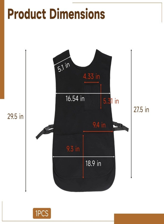 NIMBLOOM Black Barber Apron Smock, Waterproof Work Apron with 3 Pockets, Lightweight & Long-Lasting Hair Stylist Vest, Comfortable Fit for Men & Women, Easy Clean, 29.5 x 16.5 in - Image 4
