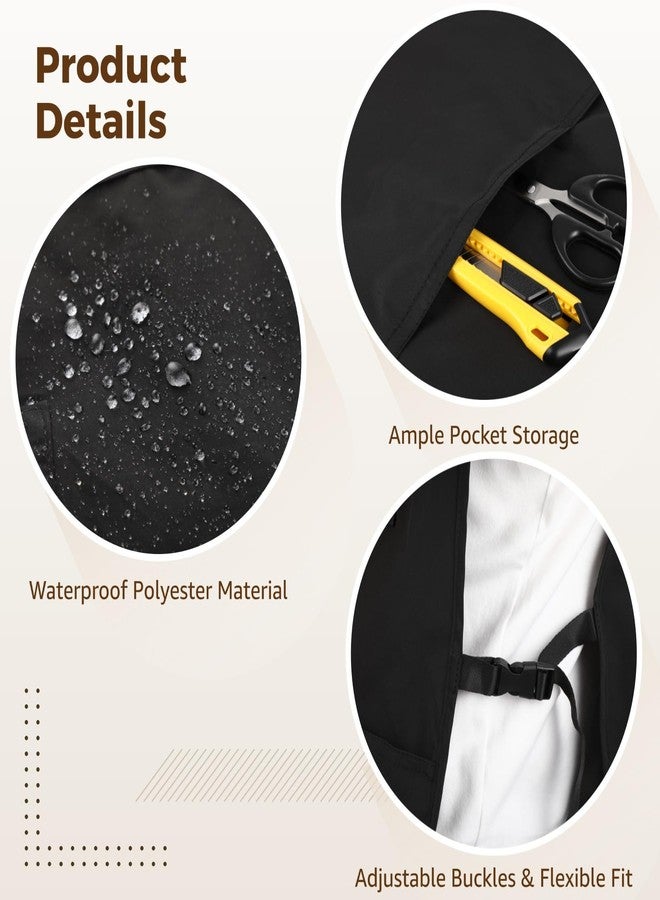 NIMBLOOM Black Barber Apron Smock, Waterproof Work Apron with 3 Pockets, Lightweight & Long-Lasting Hair Stylist Vest, Comfortable Fit for Men & Women, Easy Clean, 29.5 x 16.5 in - Image 3