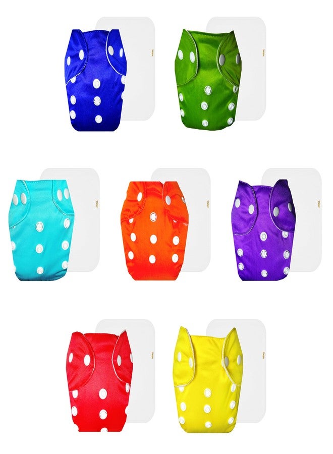 Dumbledo Lite Cloth Diaper with Cotton Insert (Pack of 7) | Soft & Gentle | 6-Layer Absorbent Pad | Travel Friendly | Worry-Free Diapering | 3 Months - 2 Years | Unisex Baby - Image 1