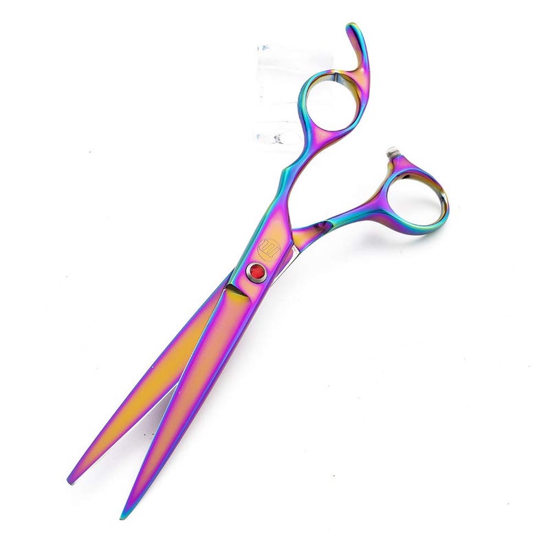 Moontay Professional 7.0" Dog Grooming Scissors Set, 4-Pieces Straight, Upward Curved, Downward Curved, Thinning/Blending Shears for Dog, Cat and Pets, JP Stainless Steel, Multicolour - Image 5