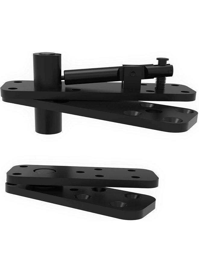 FRMSAET Heavy Duty Stainless Steel Hidden Door Pivot Hinge System Furniture Hardware 360 Degree Rotation Wooden Invisible Door Hinges Set Up Down Shaft - 1 Pack(Large,Black) - Image 1