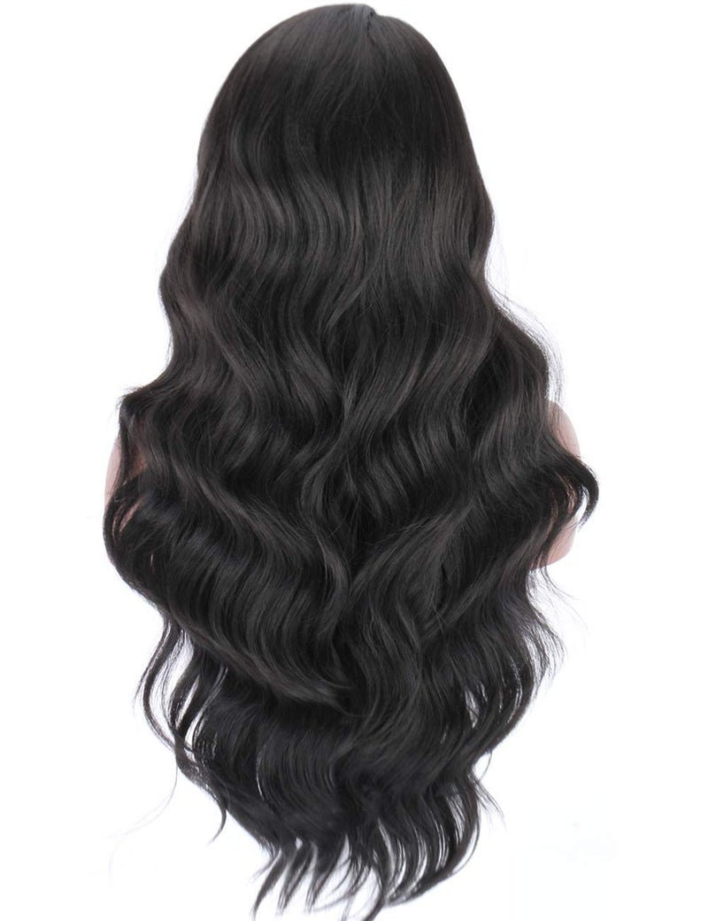 LUSH LOCKS® Women Hair Wig Long Curly Wavy Synthetic Full Wig Black Colour-Wavy 20 inches - Image 5