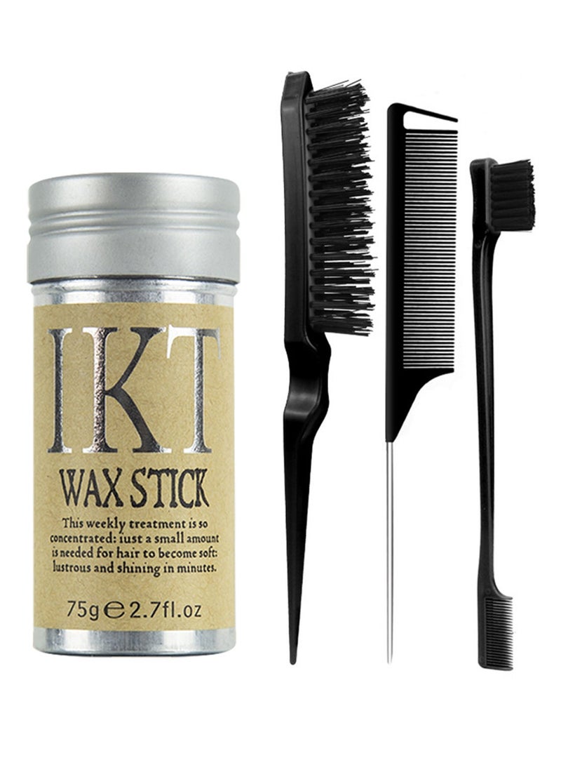 IKT Hair Wax Stick Set – Strong Hold, Non-Greasy Styling Stick with 3 Combs, Suitable for All Hair Types - Image 1