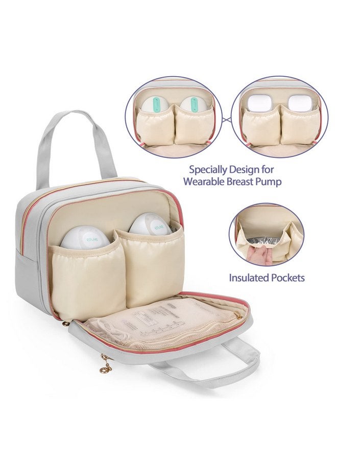 داميرو حقيبة مضخة الثدي القابلة للارتداء من Damero متوافقة مع مضخة الثدي Elvie وMomcozy، حقيبة حمل لمضخة الثدي القابلة للارتداء والزجاجات وأجزاء المضخة وحزمة الثلج - Image 2