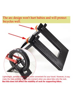 SYOSI 2 Pack Kids Balance Bike Parking Rack Stand, Foldable Kickstand Holder, for No Pedal Training Bicycle Scooter, 10-12 Inch Bikes Storage Organizer Floor Stand, Indoor Outdoor Garage  - Image 4