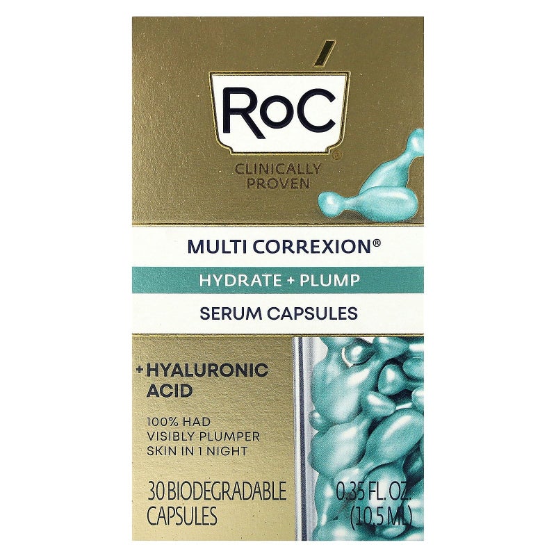 RoC Multi Correxion, Hydrate + Plump, Night Serum Capsules, Fragrance-Free, 30 Biodegradable Capsules, RoC Y - Image 2
