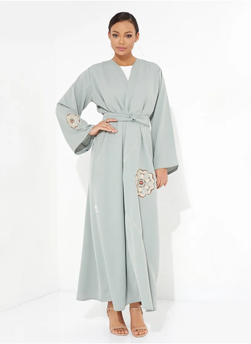 Rosette Abaya Emerald Design Abaya