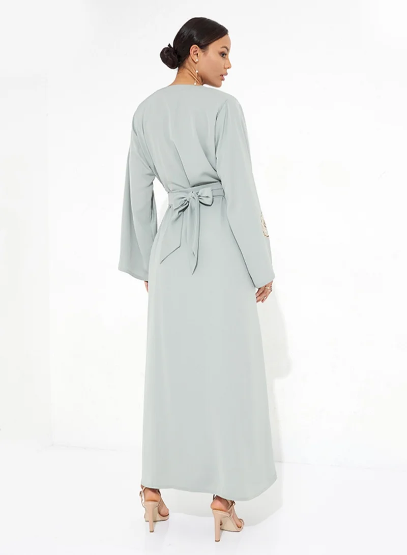 Rosette Abaya Emerald Design Abaya