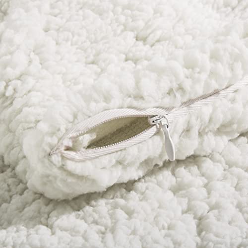 Reafort Ultra Soft Sherpa Body Pillow Cover/Case with Zipper Closure 21"x54" (21"x54" Body Pillow Cover, Cream) - Image 4