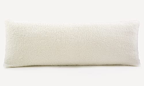 Reafort Ultra Soft Sherpa Body Pillow Cover/Case with Zipper Closure 21"x54" (21"x54" Body Pillow Cover, Cream) - Image 2
