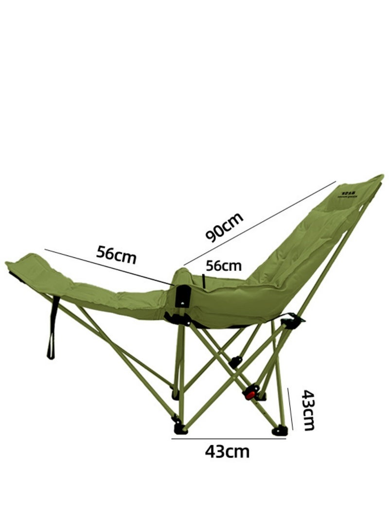 Beautiful Portable Folding Chair, for Outdoor Camping & Office rest, , Lengthened And Thickened Chair With Leg Support - Image 2