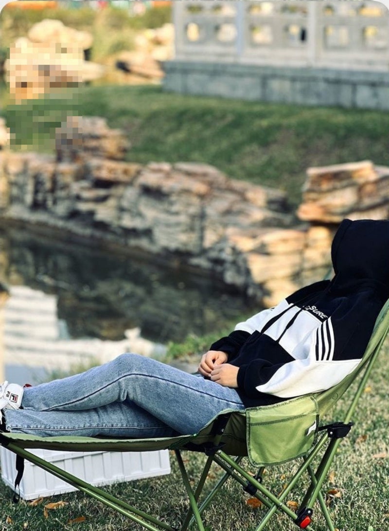 Beautiful Portable Folding Chair, for Outdoor Camping & Office rest, , Lengthened And Thickened Chair With Leg Support - Image 3