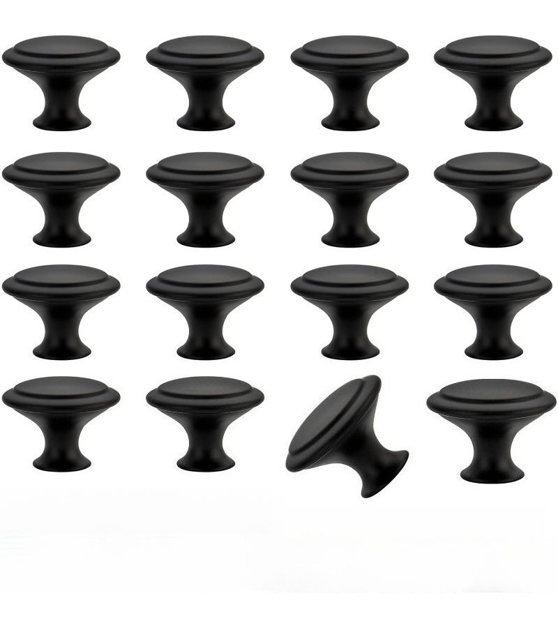 16 Pieces Brushed Black Kitchen Cabinet Handles Set With Screws Modern Drawer Pulls Stainless Steel Hardware For Vanity Cupboard - Image 5