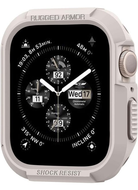 غطاء حماية متين لساعة Apple Watch Series 9/8/7 (45 ملم) وSeries SE2/6/SE/5/4 (44 ملم) - بيج داكن