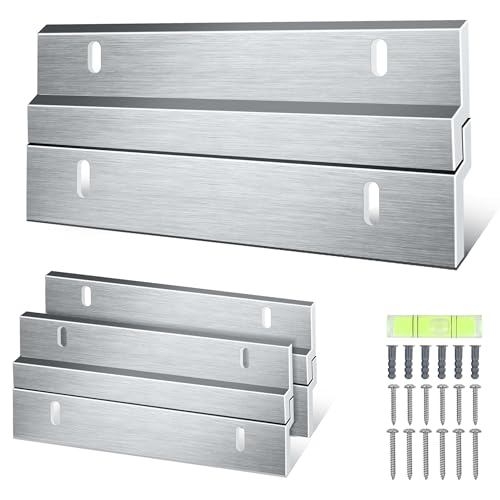 Houseables French Cleat Hanger Mirror Hanging Kit Mirror Hanging Hardware Heavy Duty Picture Hangers Mounting Bracket Z Clips Z Brackets for Wall Mounting Aluminum Metal 50 LBS 6 in 3 Pair