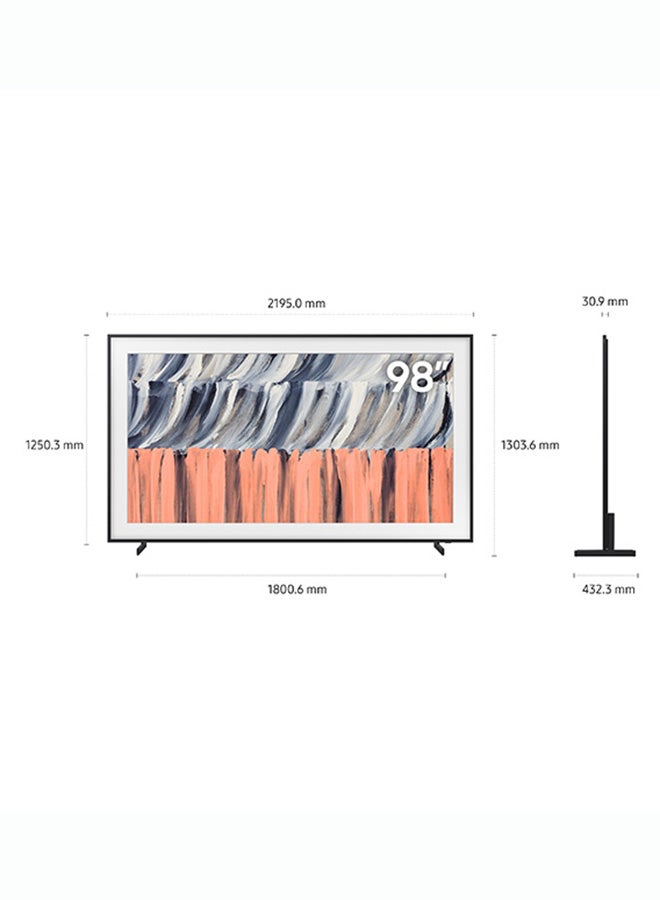 Samsung 98 Inch The Frame TV, LS03HE, 4K, QLED Glare Free, HDR 10+, Motion Xcelerator 144Hz, Art Mode, Modern Frame Design with Built-in Solution, Smart TV, QA98LS03HEUXZN (2026 - UAE Version) QA98LS03HEUXZN black - Image 3