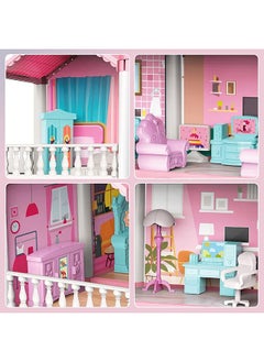 Doll House Building Toys With Lights To Assemble Kitchen Bedroom Furniture Garden Dolls Pets Pink Play Dream House for Girls Girls Toddler DIY Ideas Gifts - pzsku/Z1917877D8D460D3AC569Z/45/_/1732169579/fff0da16-6635-418d-858e-ad36df8c393d