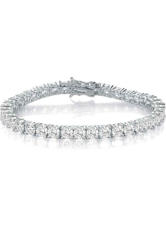 فيروز جوليري طقم عقد تنس مكون من قلادة /سوار/اقراط/خاتم، مجوهرات لا تسبب الحساسية، عبوة من 4 قطع للنساء تناسب جميع الاشخاص وهي عصرية . من فيروز جوليري - Image 4