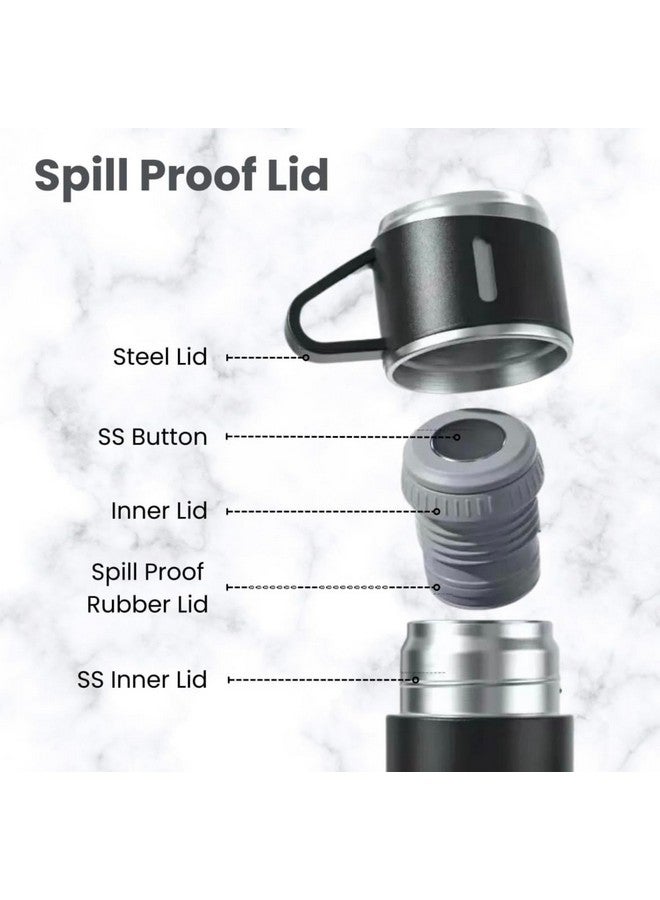 Kitchen Bloom Stainless Steel Vacuum Insulated Bottle Water Flask Gift Set with Two Cups Hot & Cold | Diwali Gifts for Employees | Corporate Gift Items | Vacuum Flast Set with 2 Mugs (Green) - Image 5