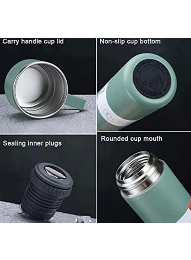 Kitchen Bloom Stainless Steel Vacuum Insulated Bottle Water Flask Gift Set with Two Cups Hot & Cold | Diwali Gifts for Employees | Corporate Gift Items | Vacuum Flast Set with 2 Mugs (Green) - Image 4