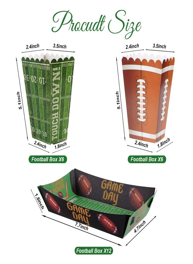 Sucrain 24 PCS Football Party Supplies Kit,Football Popcorn Boxes, Football Popcorn Buckets,Food Trays-Disposable Popcorn Container for Football Game Day Celebrations Party Decorations - Image 2