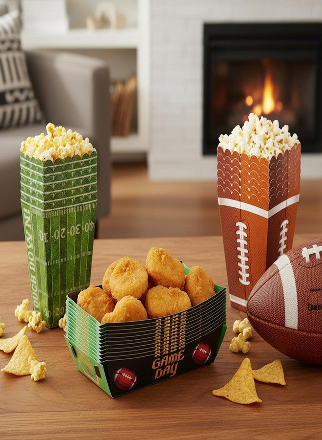 Sucrain 24 PCS Football Party Supplies Kit,Football Popcorn Boxes, Football Popcorn Buckets,Food Trays-Disposable Popcorn Container for Football Game Day Celebrations Party Decorations - Image 4