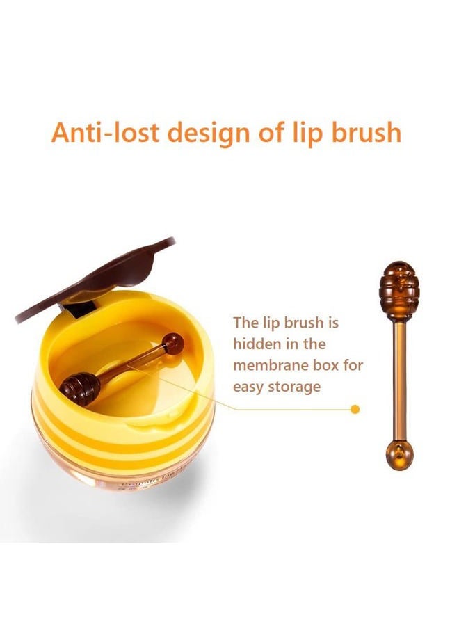 JISKG 4Pcs Lip Balm Honey Pot, Propolis Moisturizing Honey Lip Mask Lip Balm, Reduces Lip Lines, Prevention Dry and Cracked Lip Scrubs Exfoliator. … - Image 4