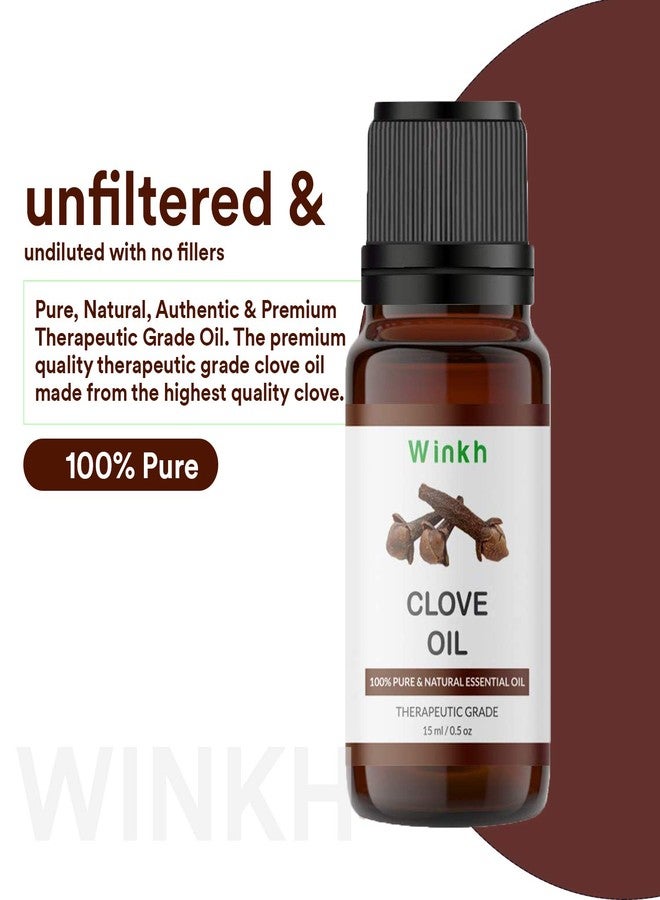 Winkh Pure and Natural - Essential Clove Oil, For Toothache, Skin, Hair & Acne (15 ml) - Image 3