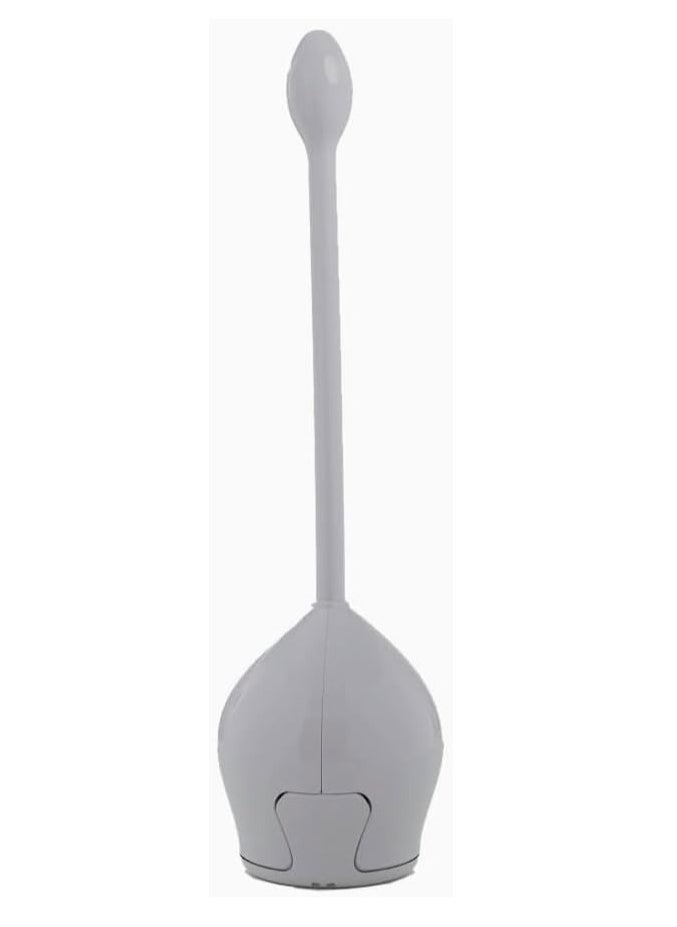 Primanova Lotus E61 Stainless Steel Toilet Brush with Auto Close Secret Container, Grey  - Image 2
