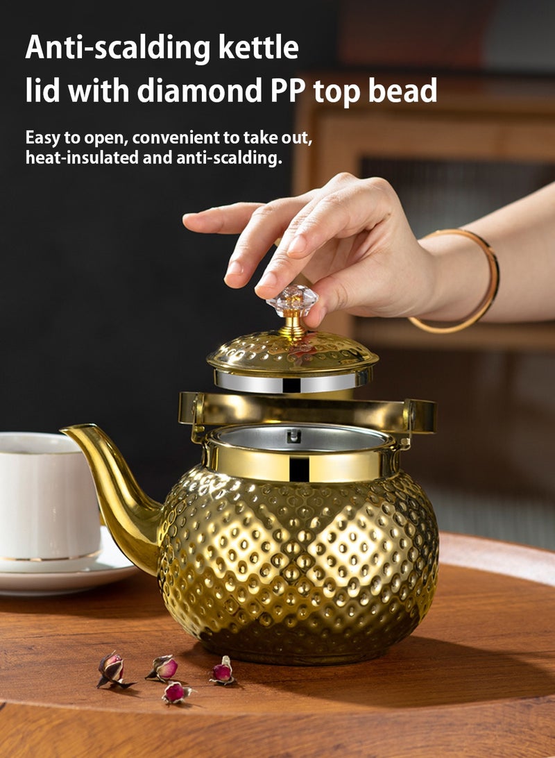 LOOPITYS Tea Pot 1.2Lfood grade stainless steel teapot is sturdy and durable, suitable for household and household items, and easy to enjoy the fun of brewing tea - Image 2