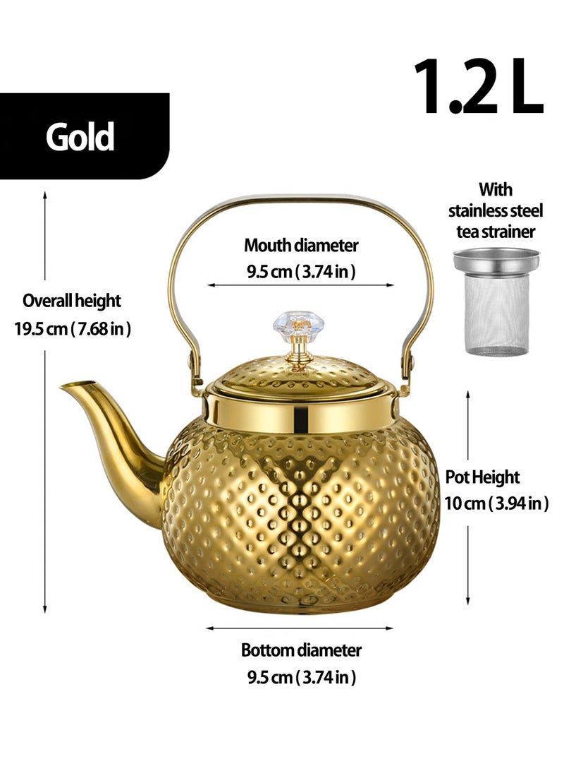LOOPITYS Tea Pot 1.2Lfood grade stainless steel teapot is sturdy and durable, suitable for household and household items, and easy to enjoy the fun of brewing tea - Image 3