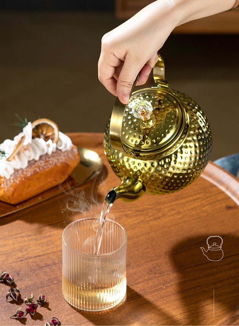 LOOPITYS Tea Pot 1.2Lfood grade stainless steel teapot is sturdy and durable, suitable for household and household items, and easy to enjoy the fun of brewing tea - Image 4
