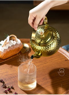 LOOPITYS Tea Pot 1.2Lfood grade stainless steel teapot is sturdy and durable, suitable for household and household items, and easy to enjoy the fun of brewing tea  - Image 2