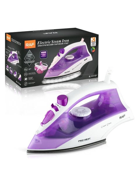 Purple Steam Iron  1400 Watts High Performance Iron for Perfect Clothes Model R.1171P